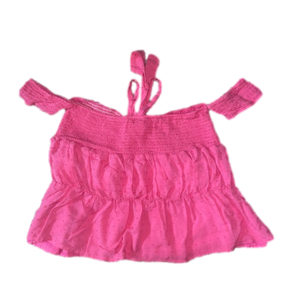 Off shoulder front tie peplum blouse medium - Picture 4 of 5